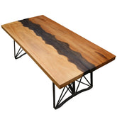 Torrance Iron Base Large Farmhouse Industrial Dining Table